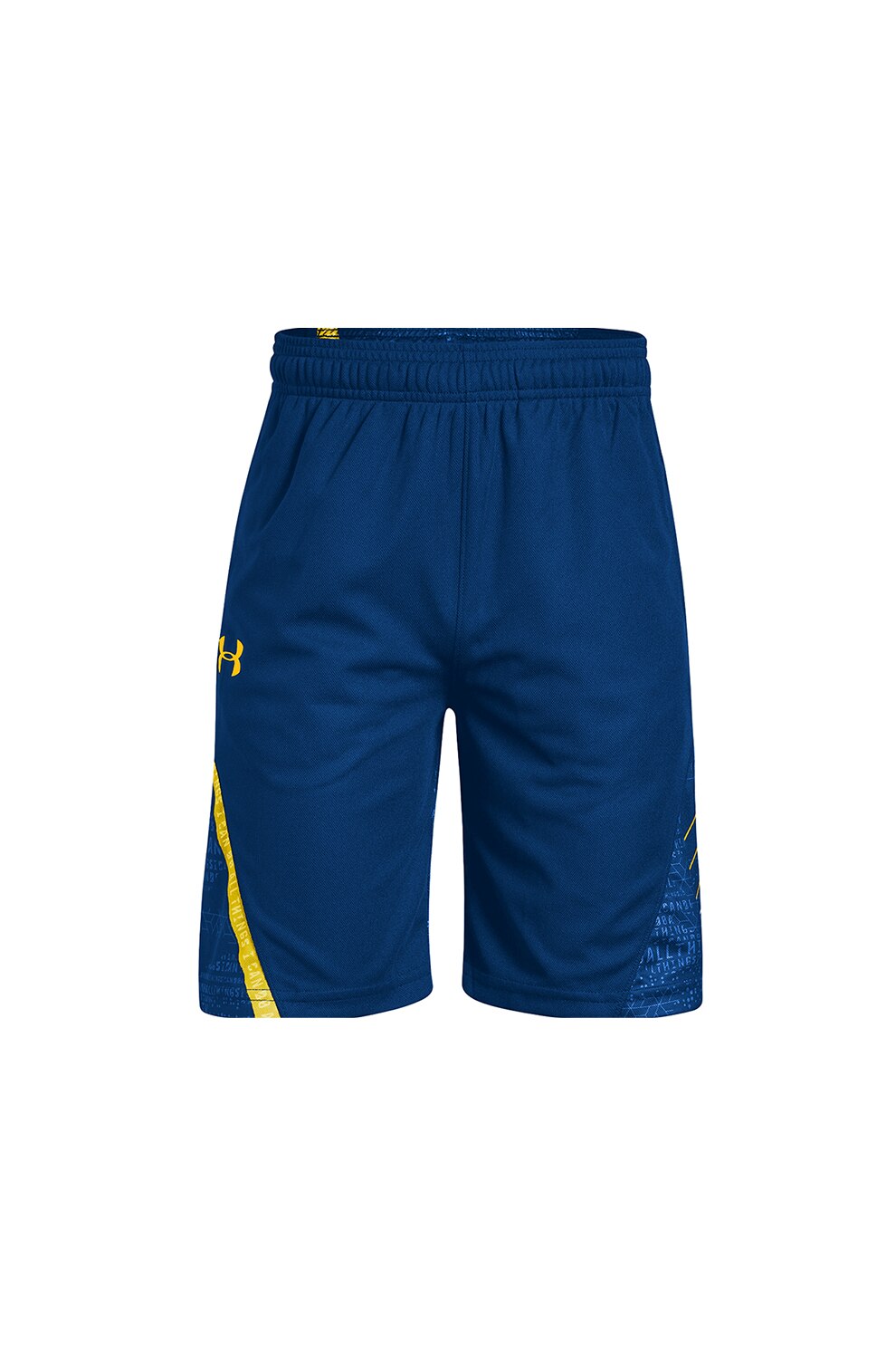 Under Armour, Bermude pentru baschet SC30, Albastru inchis/Galben