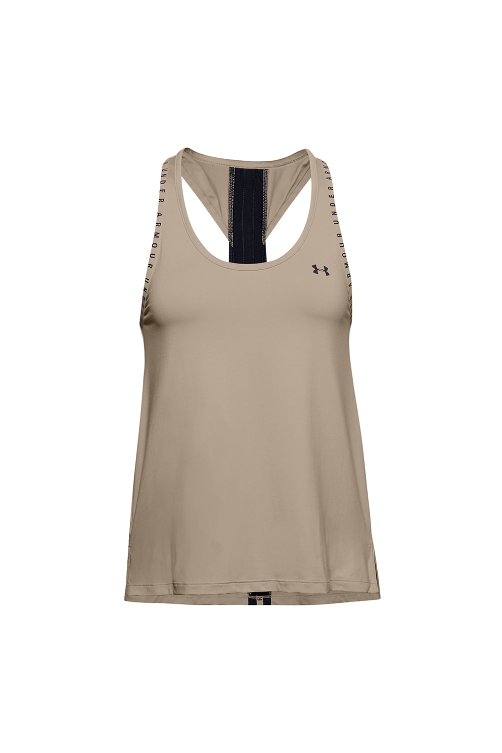 Under Armour, Top cu logo pentru fitness Knockout, Negru/Maro