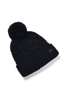Under Armour, Caciula cu model torsade si ciucure, Negru Under Armour, Caciula cu model torsade si ciucure, Negru