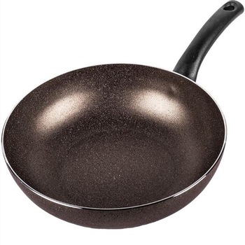 Tigaie Wok, Acoperire antiaderenta, Aluminiu, 28 x 10 cm, Negru Tigaie Wok, Acoperire antiaderenta, Aluminiu, 28 x 10 cm, Negru