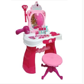 Set masuta de toaleta pentru fetite Felis, Cu 16 accesorii si lumini, 3+ ani, Roz/Bleu Set masuta de toaleta pentru fetite Felis, Cu 16 accesorii si lumini, 3+ ani, Roz/Bleu