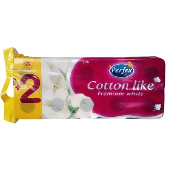 Hartie igienica Perfex Cotton Like Premium White 3 straturi 10/set Hartie igienica Perfex Cotton Like Premium White 3 straturi 10/set