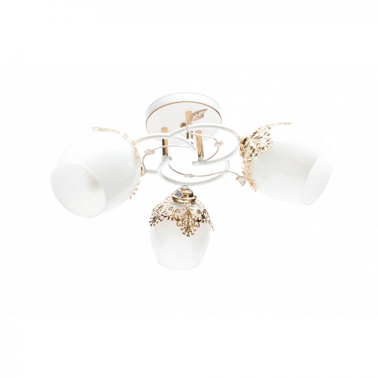 Lustra Hanna 3, E27, alb+auriu, Klausen