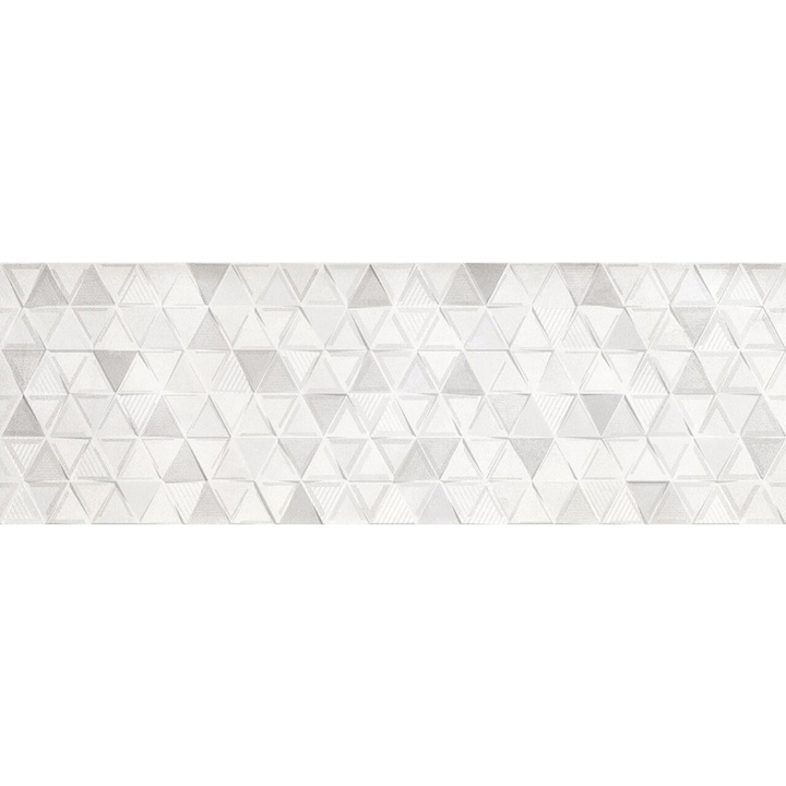 Piesa decorativa faianta gri KEROS London Tri Gris, model triunghi, 30x90 cm, Cutie 1.35 MP