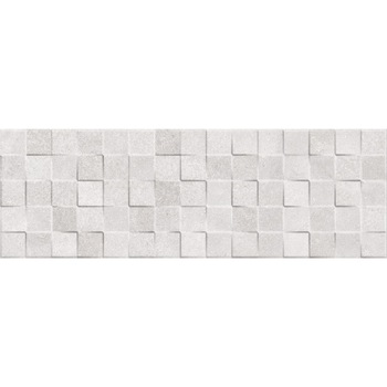 Piesa decorativa faianta gri Cartago Cubik Gris 25*75 cm, model cubic, Cutie 1.5 MP Piesa decorativa faianta gri Cartago Cubik Gris 25*75 cm, model cubic, Cutie 1.5 MP