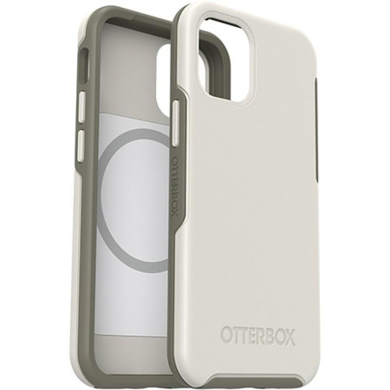 Carcasa antimicrobiana Otterbox Symmetry Plus iPhone 12 Mini, compatibila MagSafe, Spring Snow Beige