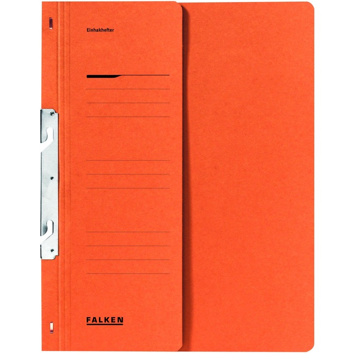 Dosar Falken, portocaliu, incopciat 1/2, A4, 250g/mp, carton