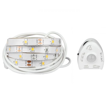 Banda LED pentru pat dublu V-TAC 2551, cu senzor miscare, dimabil, 2x2.8W, 2x260 lm, lumina neutra, IP20, 2.4m (2x1.2m) Banda LED pentru pat dublu V-TAC 2551, cu senzor miscare, dimabil, 2x2.8W, 2x260 lm, lumina neutra, IP20, 2.4m (2x1.2m)