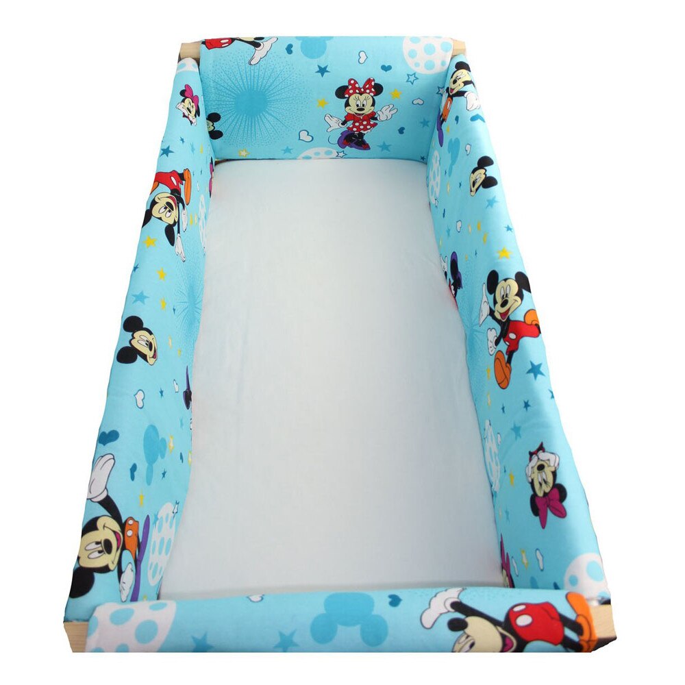 Set aparatori patut, Maxi, Minnie si Mickey, albastru cu stelute, 120x60cm