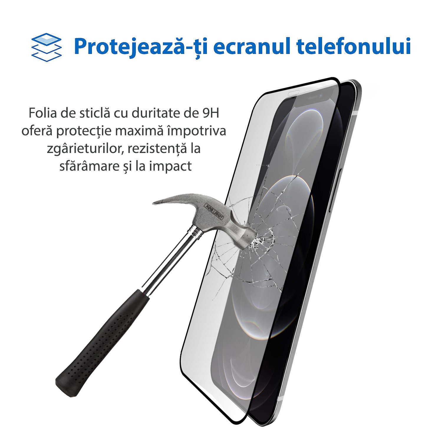 Folie Sticla Dr.Shield, Compatibila Apple iPhone 12 Pro Max, Protectie Profesionala Ecran 3D, Full Cover- Negru