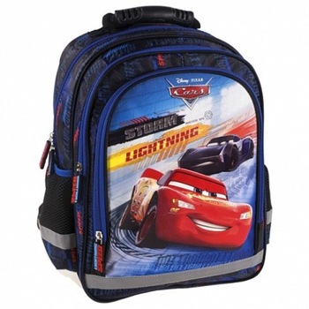 Ghiozdan ergonomic Cars 3 cu 3 compartimente 38 cm Ghiozdan ergonomic Cars 3 cu 3 compartimente 38 cm