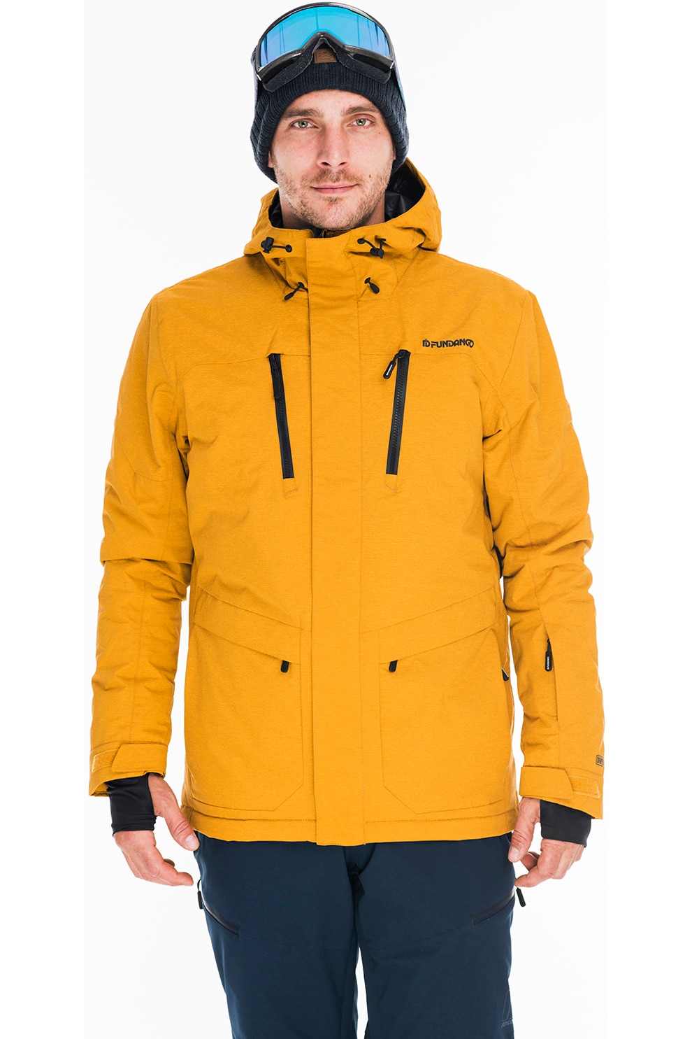 Fundango, Jacheta impermeabila cu gluga, pentru ski Decatur, Ocru