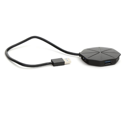 Hub USB 3.0 cu 4 porturi, Platinet 45222, cu LED, viteza pana la 5 GB/s, negru