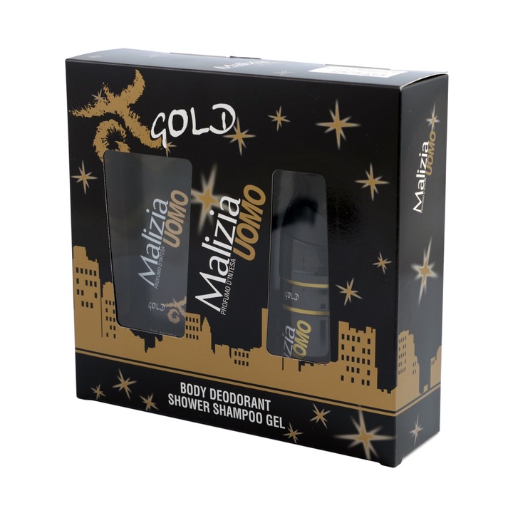 Ajándék szett, Malizia Uomo Gold Bi-Pack Deo EDT 150 ml + tusfürdő 250 ml