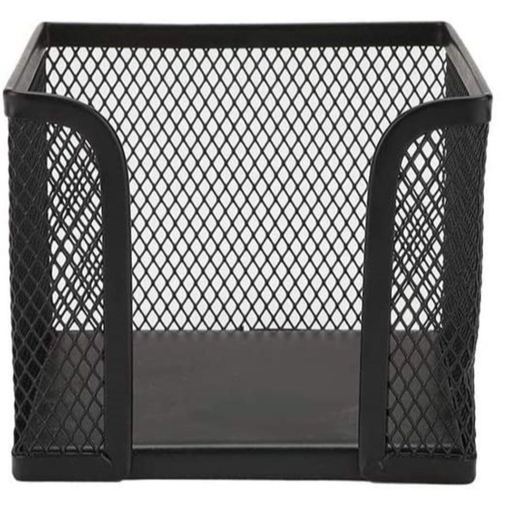Държач за хартиени кубчета ECADA, 9,5x9,5x8 см, метална мрежа, черен