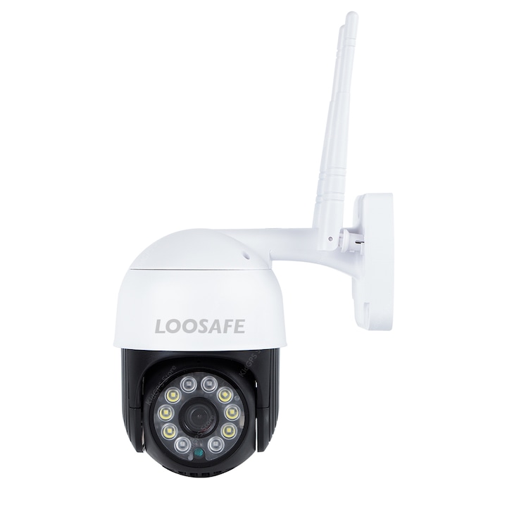 Loosafe® YH-813 Pro megfigyelő kamera, WIFI, 2MP, kültéri vagy beltéri, Full HD 2K, 4X zoom, alkalmazásforgatás, LED lámpák, kétirányú kommunikáció, kártya- vagy felhőtárolás, mozgásérzékelő, YI IoT alkalmazás
