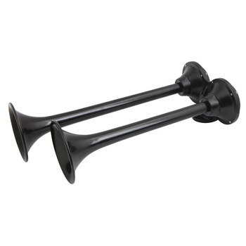 Claxon de Aer Flexzon, 12V/24V, Trompete Duble, 150db, Negru, pentru Autocamioane, Tren, HGV Claxon de Aer Flexzon, 12V/24V, Trompete Duble, 150db, Negru, pentru Autocamioane, Tren, HGV