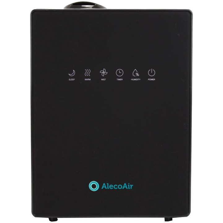 Umidificator AlecoAir U30IONICBLK, Ultrasunete, Ionizare, Higrostat, Temporizator, Telecomanda, Display Digital, Negru