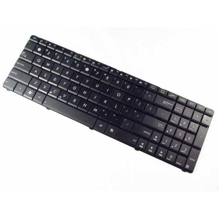 eXtraPlusEnergy Prémium billentyűzet, ASUS K52 G73 X53 x54 X55A G60 R503C X55VD kompatibilis, kerettel, nemzetközi elrendezéssel, numerikus billentyűzettel, fekete