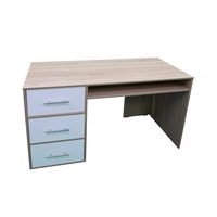 Birou / Masa PC office cu 3 sertare si polita sub blat, stanga Sonoma+Alb, 120 x 60 x 75 cm