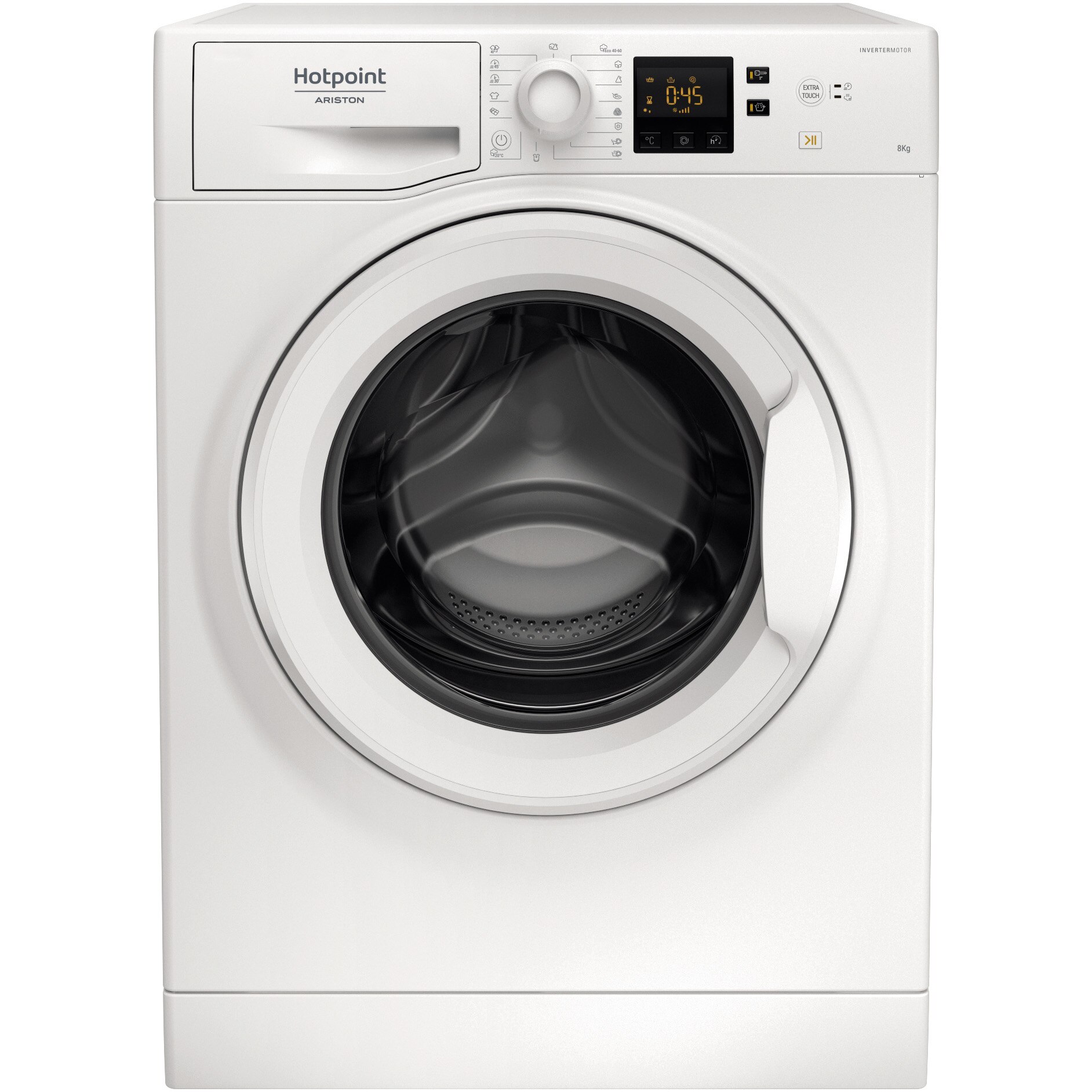 Masina de spalat rufe Hotpoint NS823CWEUN, 8 kg, 1200 RPM, Clasa D, Motor Inverter, Steam Hygiene, Wool Hand Wash Safe, Alb