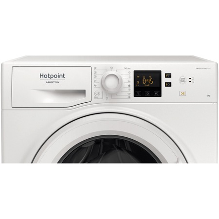 Masina de spalat rufe Hotpoint NS823CWEUN, 8kg, 1200 rpm, Clasa A+++, Motor Inverter, Display Digital, Alb