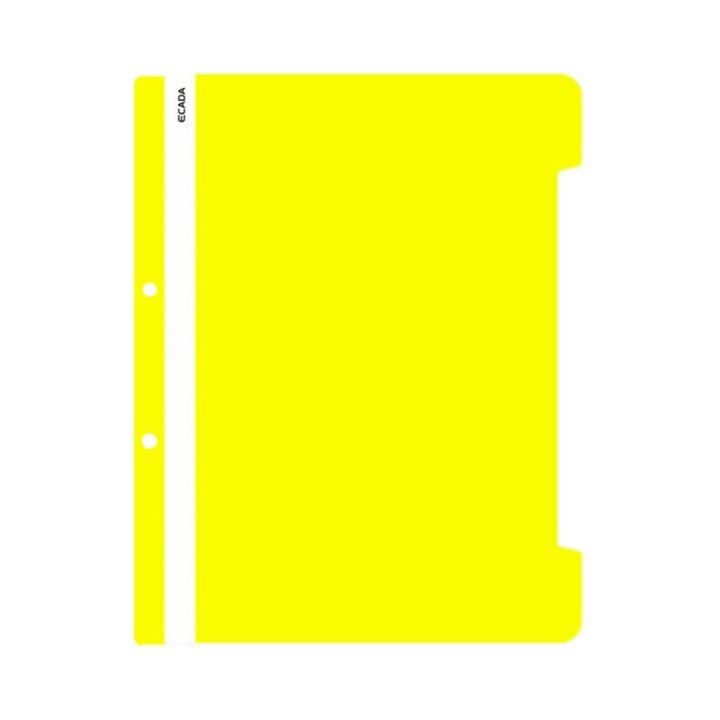 Set 50 Dosare Plastic cu Sina ECADA, PVC, Galben