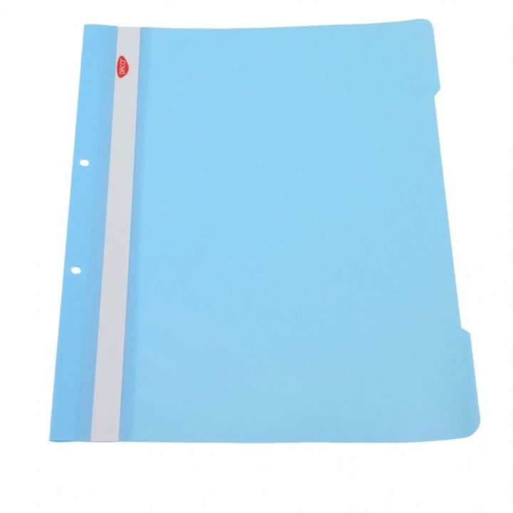 Set 50 Dosare Plastic cu Sina DACO, PVC, Albastru Deschis