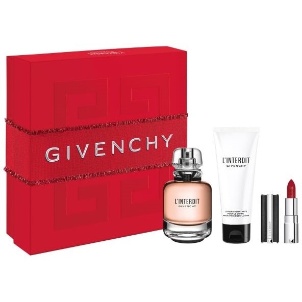 Set apa de parfum Givenchy L'Interdit 80 ml, lotiune de corp 75 ml, mini ruj 333 1.5 g