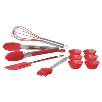 Set 10 ustensile de bucatarie pentru prajituri, 6 forme silicon pentru briose/muffin, Beper, Z75213 Set 10 ustensile de bucatarie pentru prajituri, 6 forme silicon pentru briose/muffin, Beper, Z75213