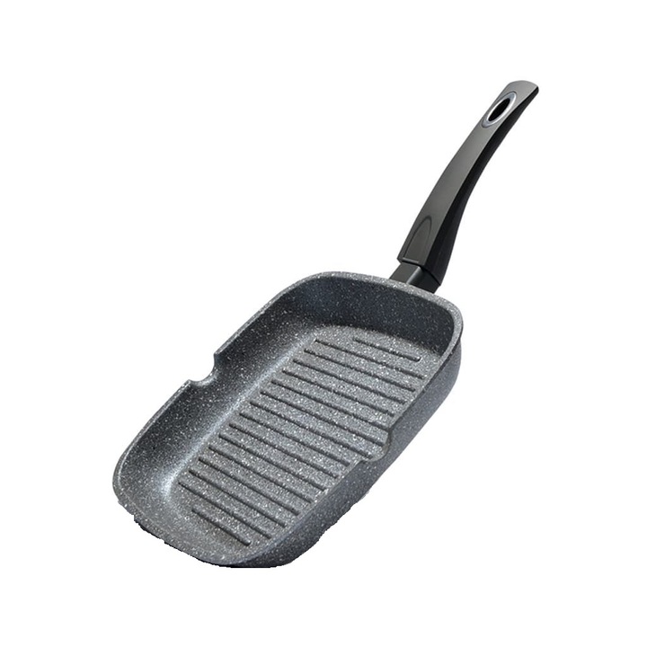 Tigaie grill Fissman-Grey Stone,24x4cm, gri, aluminiu