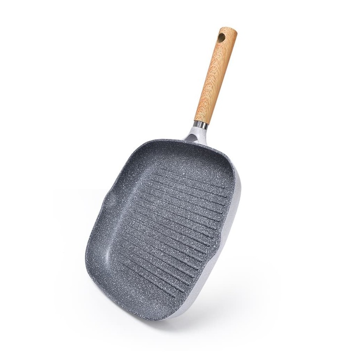 Tigaie grill Fissman-Shadow Borneo.28x4,5cm, aluminiu, gri