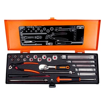 Trusa chei fixe si clichet, Bahco, 33 piese Trusa chei fixe si clichet, Bahco, 33 piese