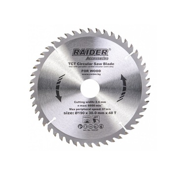 Disc pentru fierastrau circular 190х48Тх30mm, Raider 163147 Disc pentru fierastrau circular 190х48Тх30mm, Raider 163147