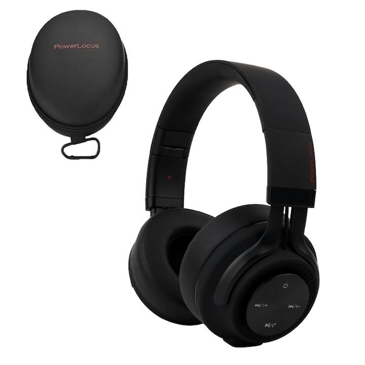 Безжични Слушалки PowerLocus P3, 40 Часа Батерия, HD Stereo, BT 5.0, Матово Черни