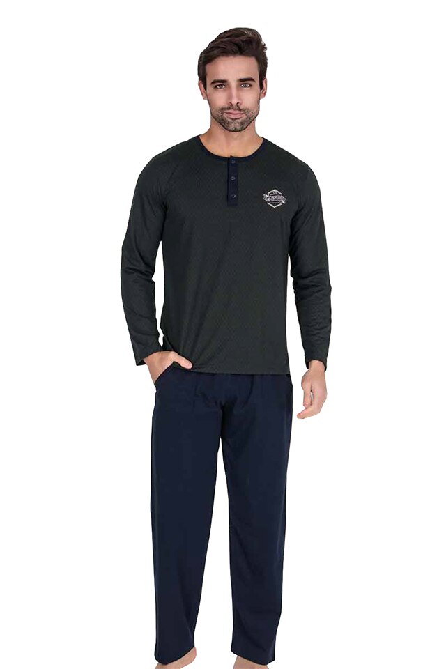 Pijama barbati bumbac 3798,Berland,Bleumarin, Bleumarin, S