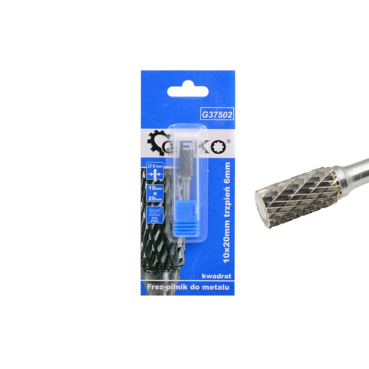 Фреза за метал GEKO, 10 х 20 мм, Вал 6 мм (квадрат), G37502