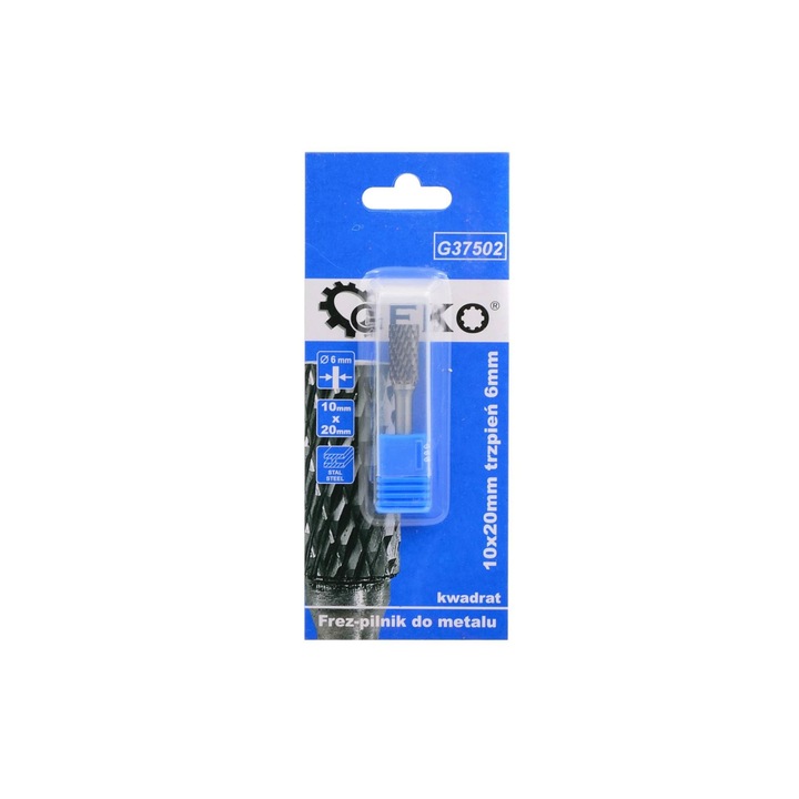 Freza pentru metal 10x20mm, ax 6mm (patrat), GEKO G37502