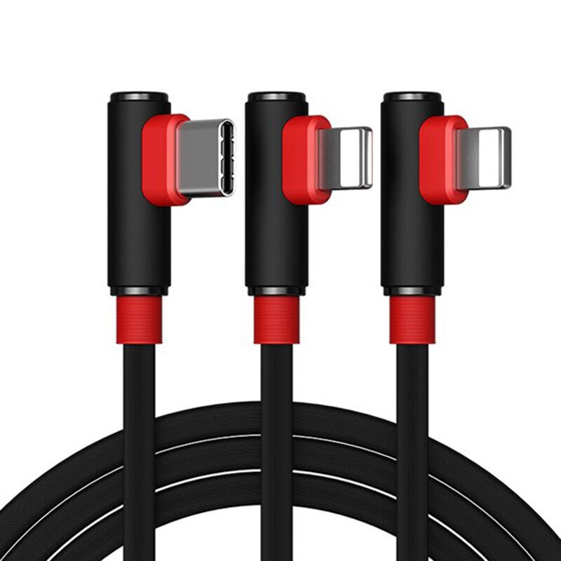 Cablu de date 3in1 Proda Sparta Series 2xLightning/Type-C 5A 1m - PD-B11th - Negru/Rosu