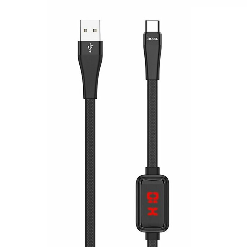 Cablu De Date Hoco Selected S4 USB La Type-C Cu Temporizator Si Afisaj LED 3A 1.2m - Negru