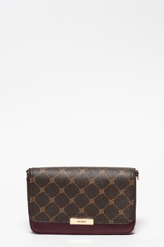 NINE WEST, Geanta plic mini de piele ecologica cu bareta detasabila Kennedy, Maro/Violet pruna NINE WEST, Geanta plic mini de piele ecologica cu bareta detasabila Kennedy, Maro/Violet pruna