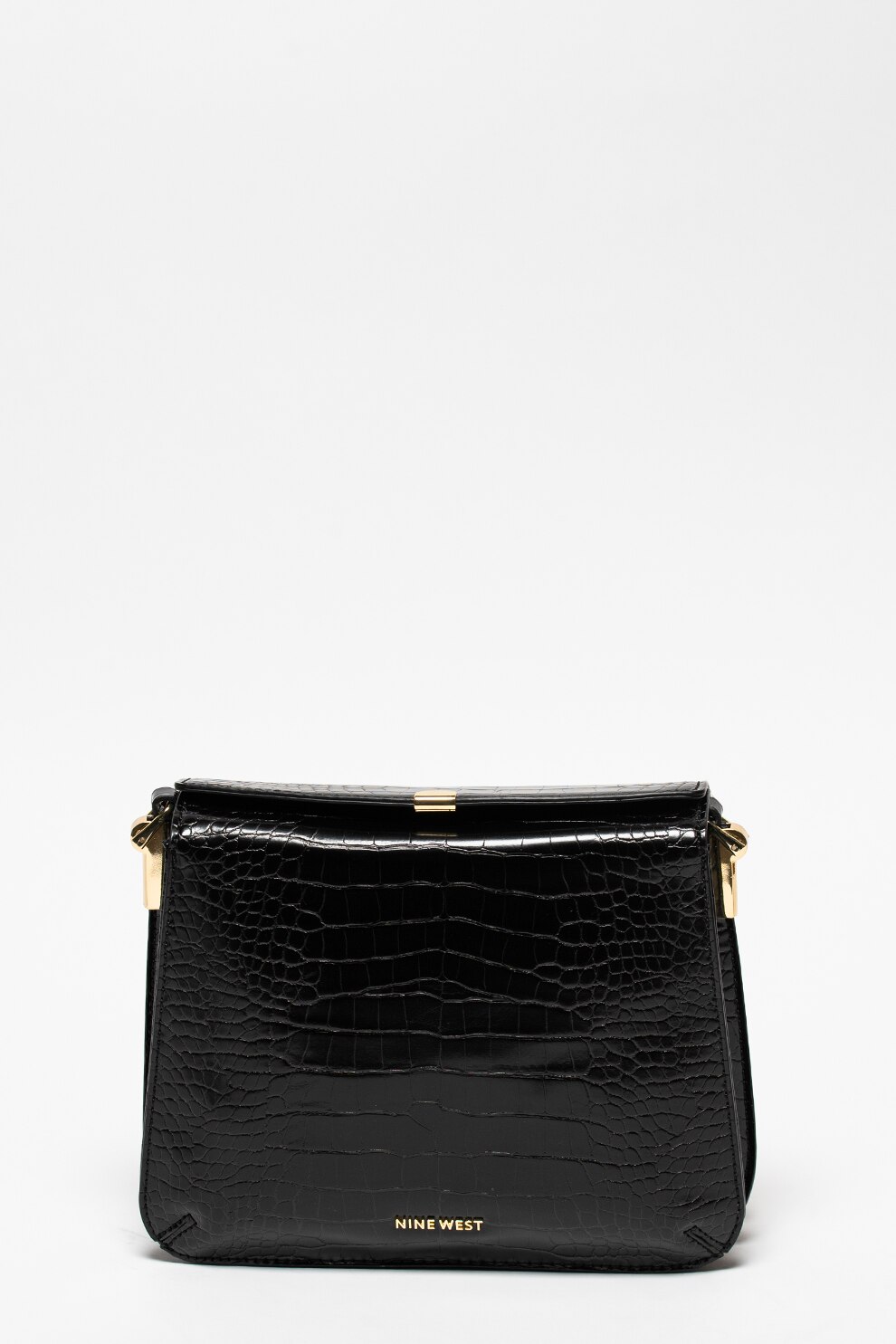 NINE WEST, Geanta crossboy cu model piele de reptila Ema, Negru