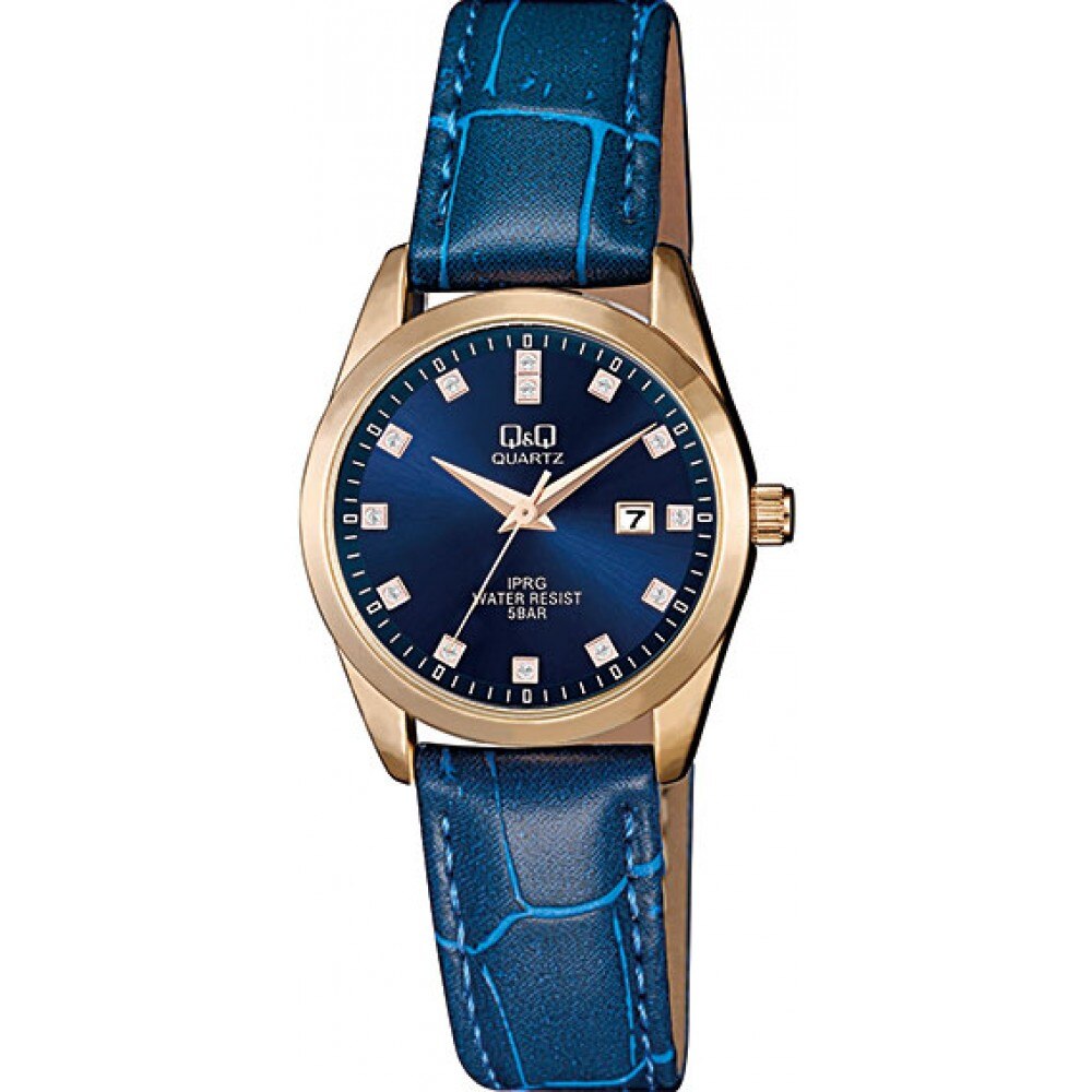 Ceas de dama, Q&Q, clasic, albastru