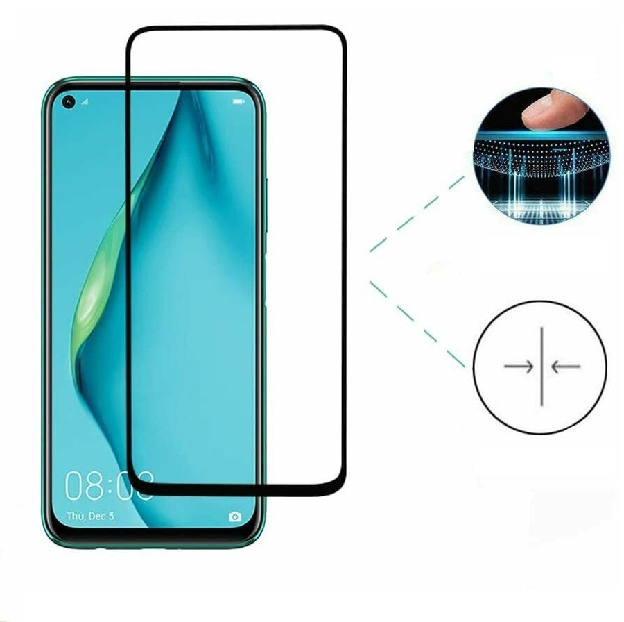Folie protectie Premium Huawei P 40 Lite Full Cover Black 6D, Full Glue, Sticla securizata Clear Black AntiShock