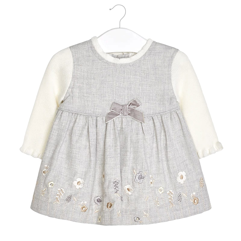 Rochie, Mayoral, bebe fetita, gri, 1-2 luni