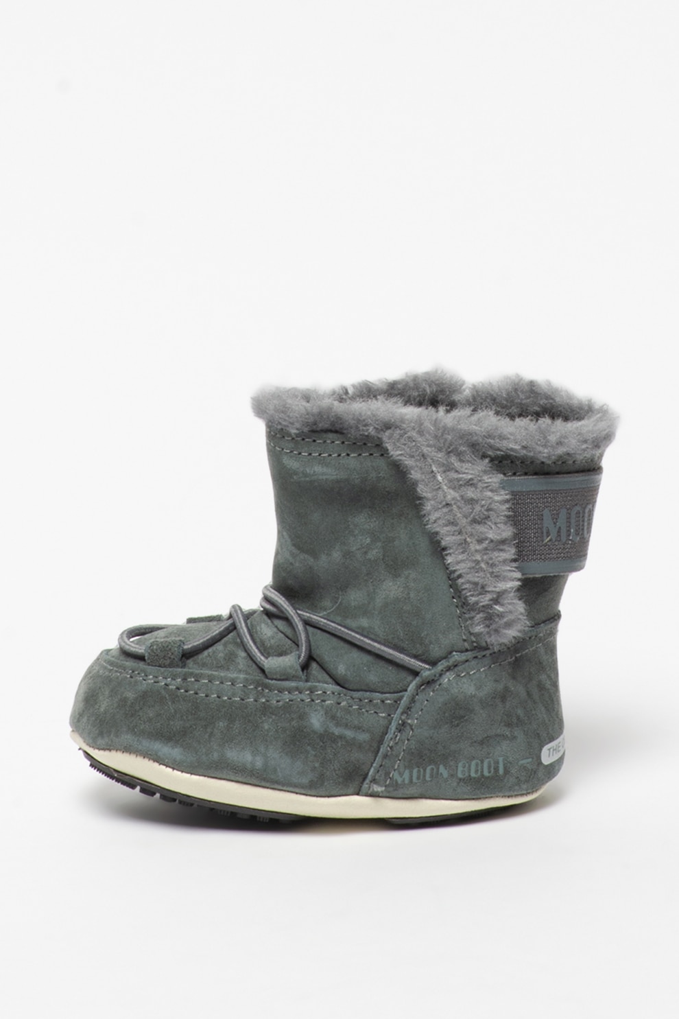 Moon Boot, Ghete de iarna din piele intoarsa, fara inchidere, Gri inchis, 21-22 EU