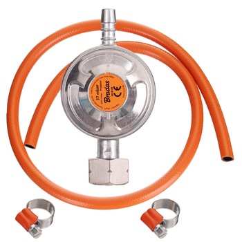 Reductor propan/butan cu furtun pentru butelie de gaz 11kg Reductor propan/butan cu furtun pentru butelie de gaz 11kg