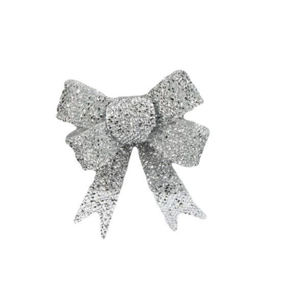 Set fundite pentru bradut ,Zola®, argintii, cu sclipici, 3 bucati, 12x13 cm