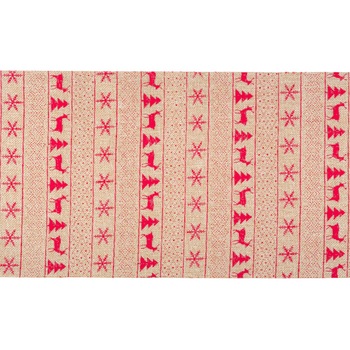 Panza decorativa, Zola®, de pus sub brad, bej cu model rosu, 500x24 cm Panza decorativa, Zola®, de pus sub brad, bej cu model rosu, 500x24 cm