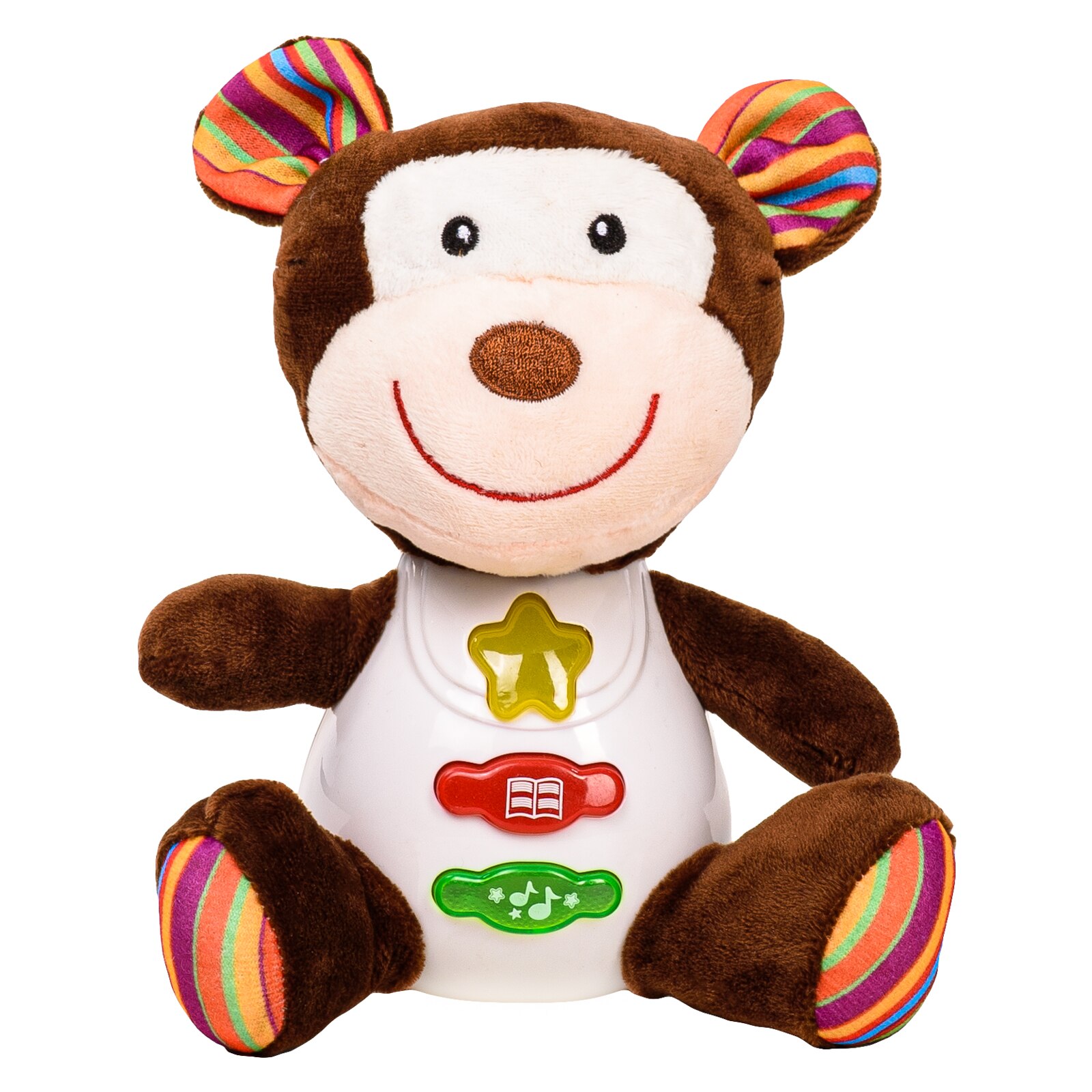 Jucarie interactiva pentru bebelus, Zola®, cu sunete si lumini, ursuluet maro, + 0 luni